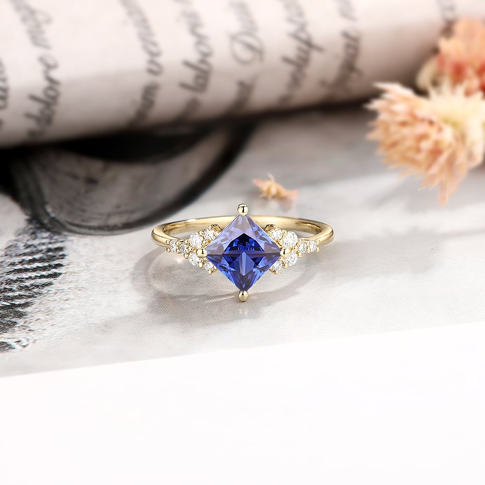 Princess Cut Sapphire Engagement Ring